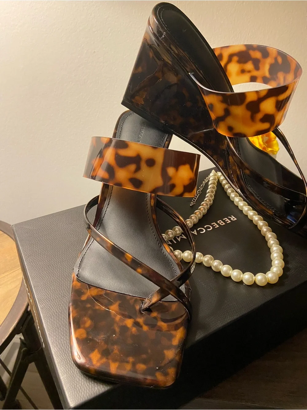 Rebecca Minkoff Tortoiseshell Patterned Wedge Sandals